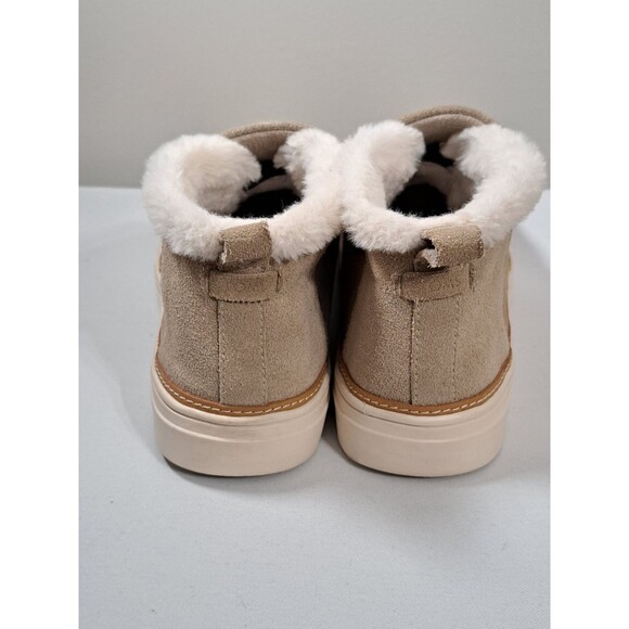 Toms Paxton Womens Tan Water Resistant Leather Faux Fur Lined Slip On Shoes Sz 9 - Picture 6 of 10